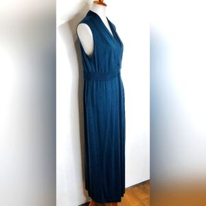 PERUVIAN CONNECTION DARK TEAL MAXI DRESS